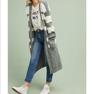 Tina Jo Los Angeles Striped Long Cardigan